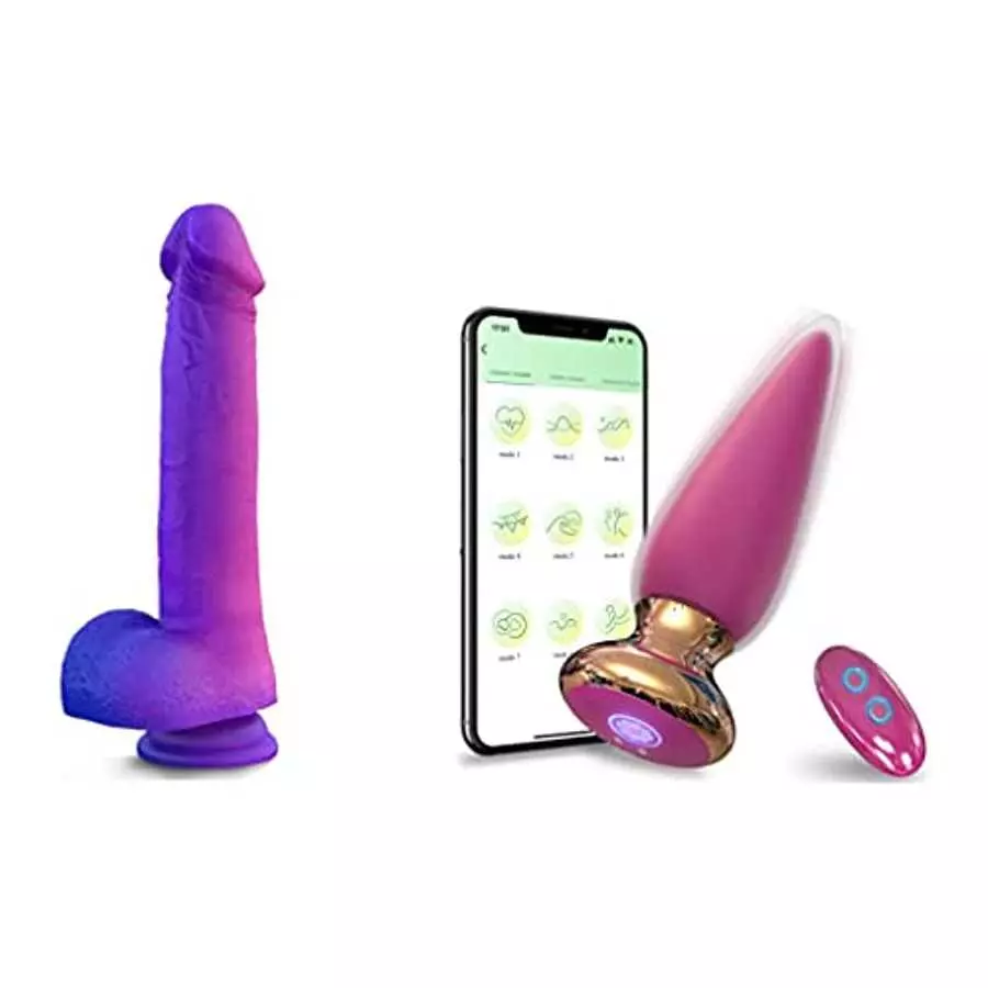 App & Remote Control Anal Butt Vibrator Prostate Massager - 9 Inches Color-Changeable Realistic G Spot Dildos