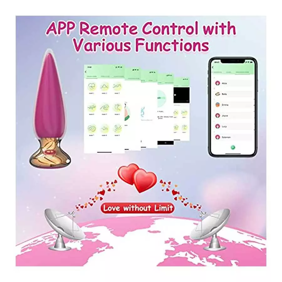 App & Remote Control Anal Butt Vibrator Prostate Massager - 9 Inches Color-Changeable Realistic G Spot Dildos
