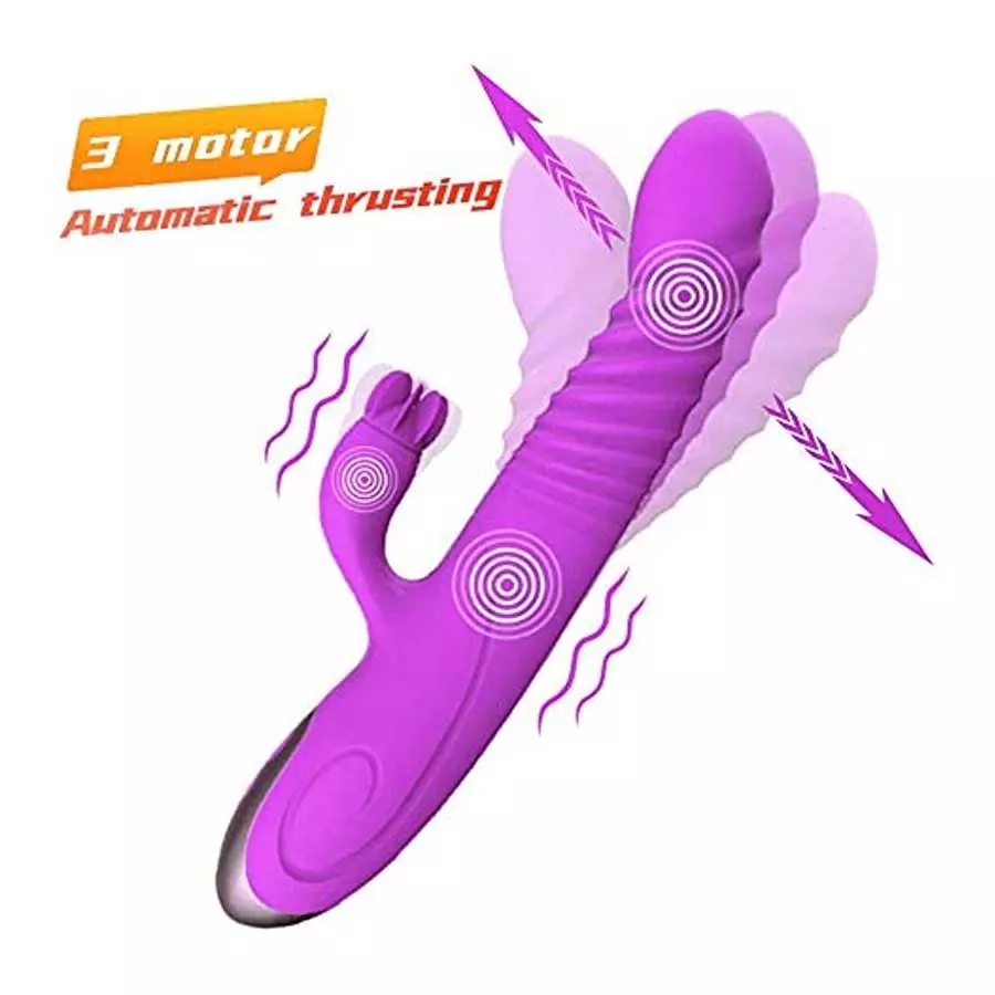 Thrusting G Spot Rabbit Vibrator for Women Sex Toys, Vibrators with 7 Rotating 8 Vibration Modes Vagina Clitoris Anal Clitoral S