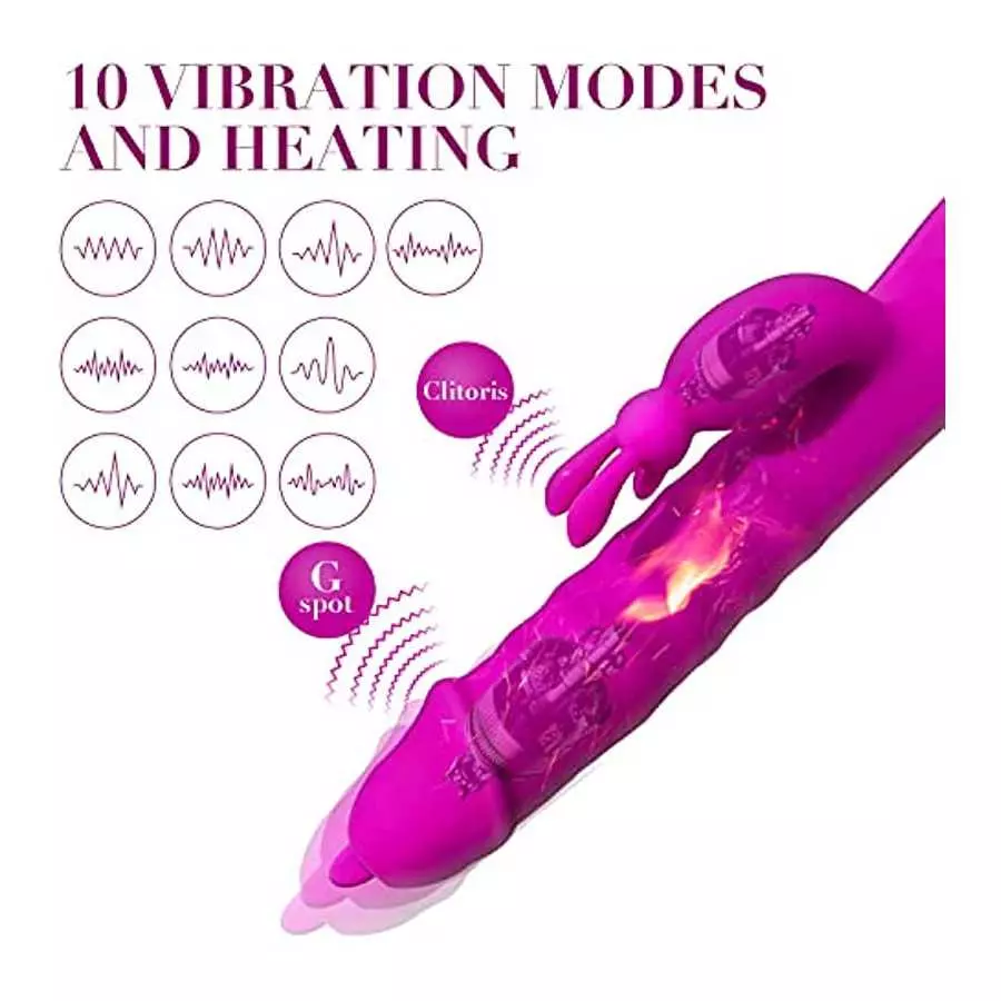 facespya Rabbit Rose Toy Vibrator for Women - Bunny Ears for Clitoris G spot Stimulation,Waterproof Dildo Vibrator with 7 Powerf