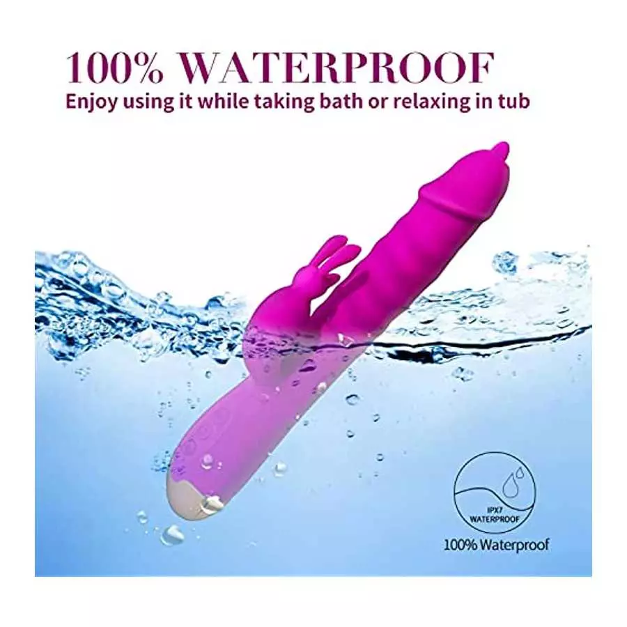 facespya Rabbit Rose Toy Vibrator for Women - Bunny Ears for Clitoris G spot Stimulation,Waterproof Dildo Vibrator with 7 Powerf