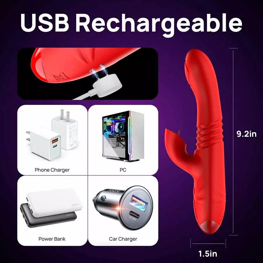 Kstasn Sex Toys - 4 in 1 Personal Massager for Women - Dildo Thrusting Vibrator & G spot Vibrator & Licking & A-Spot Vibrator