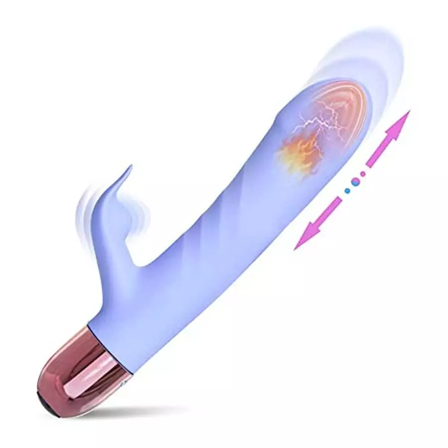 Eupher Pulsating Rabbit Vibrator for Women, Magnetic Rechargeable G Spot Clitoral Dildo Vibrator with 107℉ Heating & 9 Thrust Pu Eupher Pulsating Rabbit Vibrator for Women, Magnetic Rechargeable G Spot Clitoral Dildo Vibrator with 107℉ Heating & 9 Thrust Pu