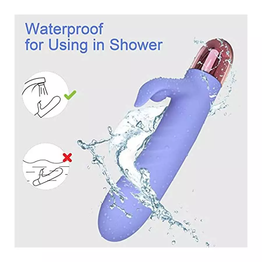 Eupher Pulsating Rabbit Vibrator for Women, Magnetic Rechargeable G Spot Clitoral Dildo Vibrator with 107℉ Heating & 9 Thrust Pu