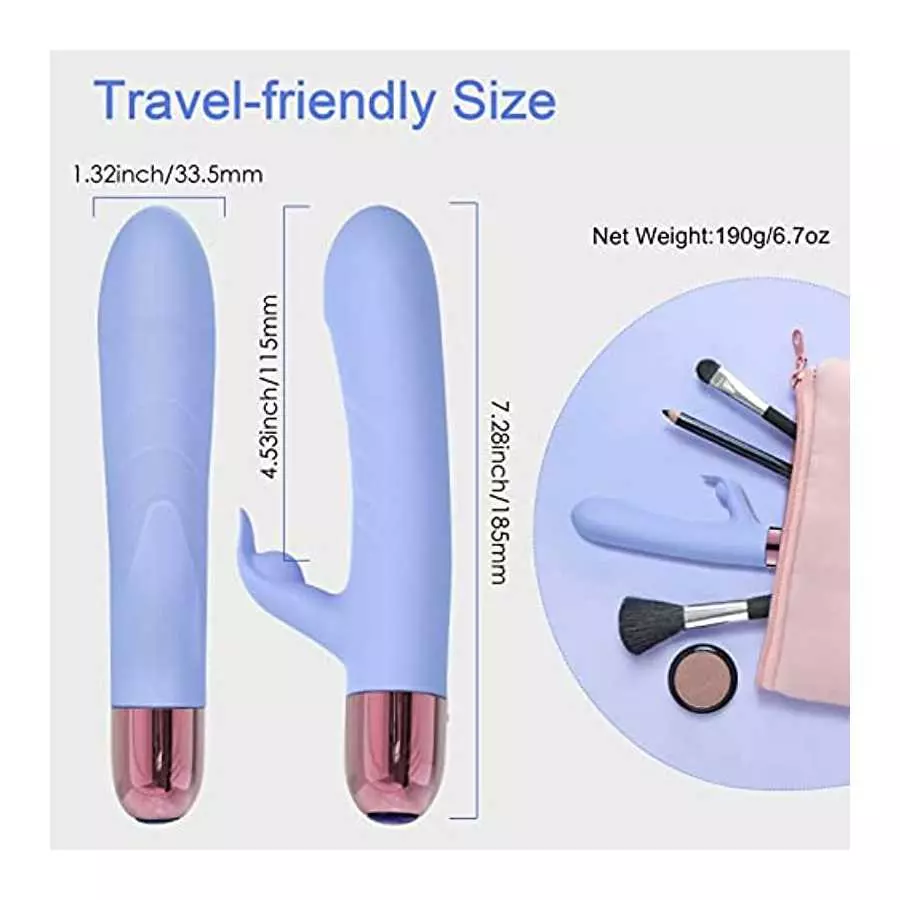 Eupher Pulsating Rabbit Vibrator for Women, Magnetic Rechargeable G Spot Clitoral Dildo Vibrator with 107℉ Heating & 9 Thrust Pu