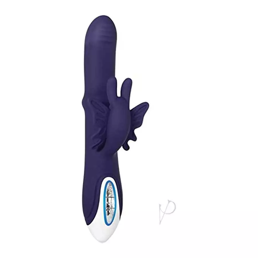 Evolved Novelties - Put a Ring On it - 2 Motors - 16 Functions and Speeds - Rabbit-Style Silicone Rechargeable Vibrator - Purple