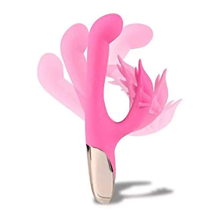 Maui Dual Motors Silicone Rabbit-Style G-Spot - Pot Leaf Shaped Clitoral Stimulator - Vibrator Rechargeable