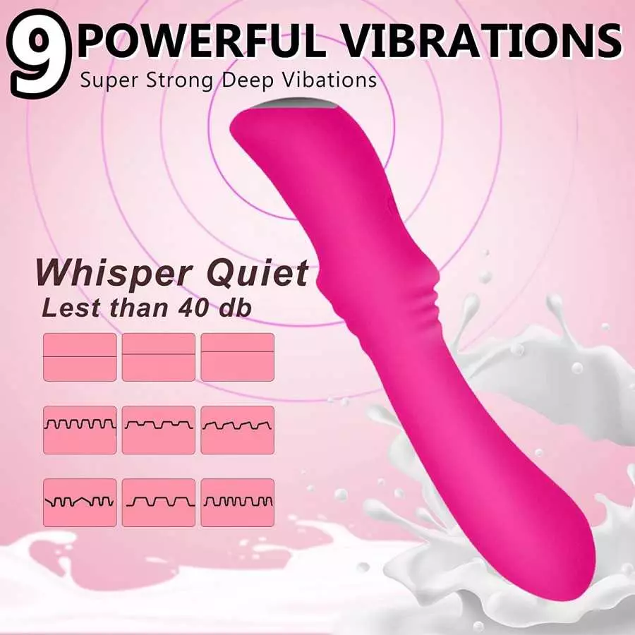 G-Spot Vibrator, Dildo Vibrator with 9 Powerful Vibrations Modes, Rechargeable Quiet Vibrating Powerful Vibrators Adult Sex Toy 