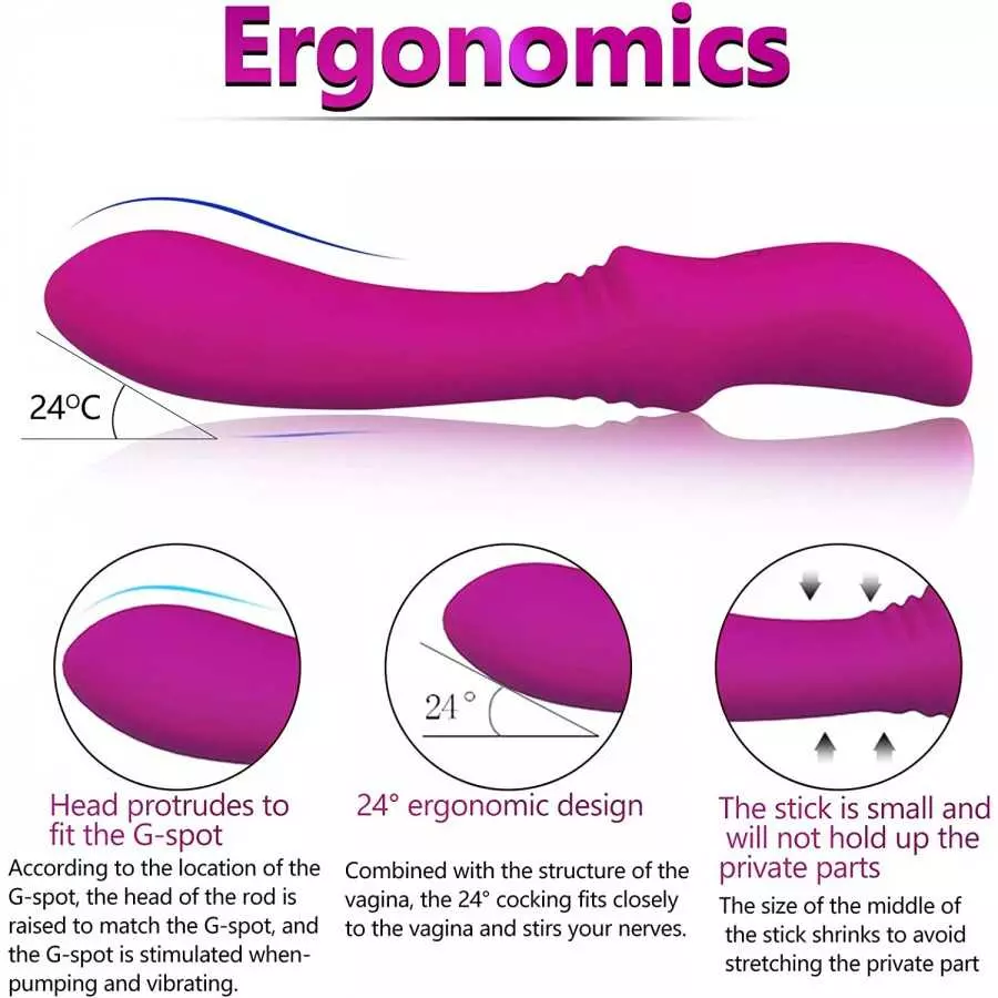 G-Spot Vibrator, Dildo Vibrator with 9 Powerful Vibrations Modes, Rechargeable Quiet Vibrating Powerful Vibrators Adult Sex Toy 
