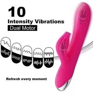 yafei G Spot Rabbit Vibrator Adult Sex Toys with Dense Burr for Clitoris Stimulation, Dildo Vibrator Clit Stimulator 10 Vibratio