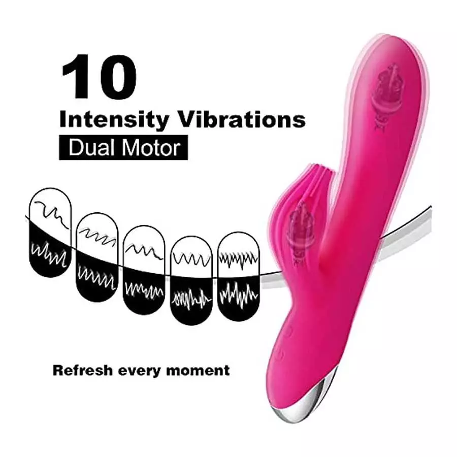 yafei G Spot Rabbit Vibrator Adult Sex Toys with Dense Burr for Clitoris Stimulation, Dildo Vibrator Clit Stimulator 10 Vibratio