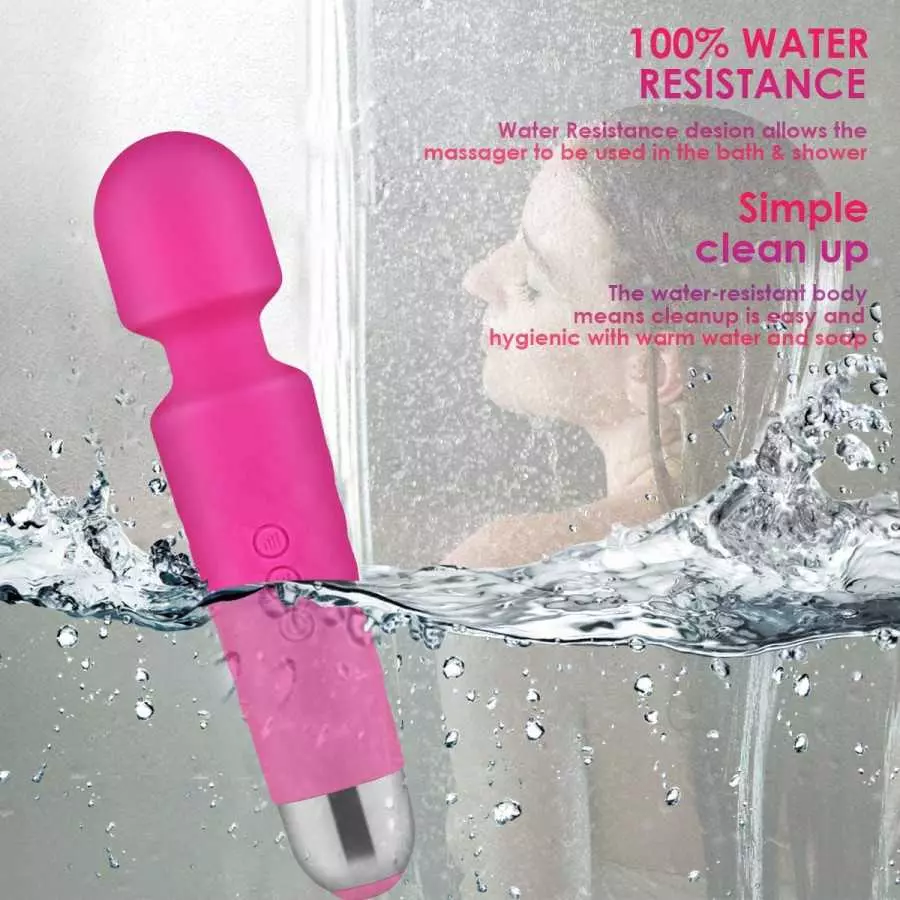 Personal Wand Massager - 8 Powerful Speeds and 20 Vibration Modes Mini Cordless Wand Massager for Women, Relief Relax Muscles (F