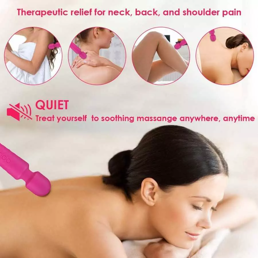 Personal Wand Massager - 8 Powerful Speeds and 20 Vibration Modes Mini Cordless Wand Massager for Women, Relief Relax Muscles (F