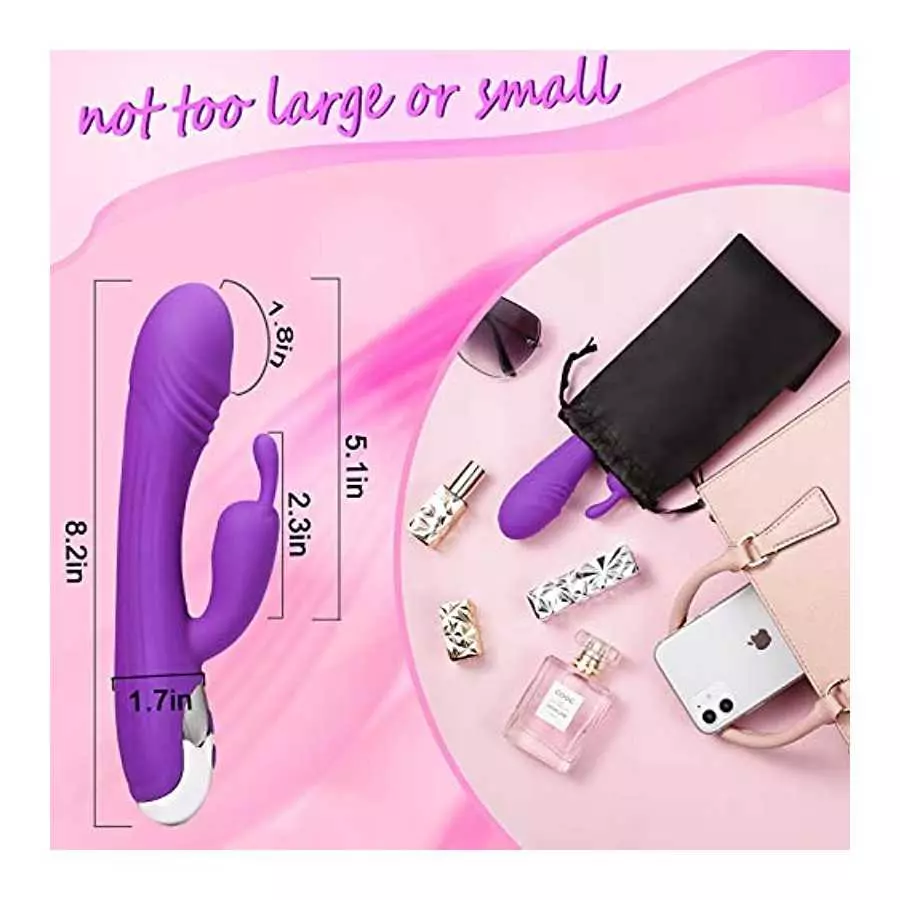 G-Spot Double-Headed Model,Double Shock Climax Rabbit,10 Frequency Vibration, Bendable, Waterproof and Mute,Medical Silicone Saf