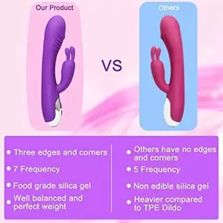 G-Spot Double-Headed Model,Double Shock Climax Rabbit,10 Frequency Vibration, Bendable, Waterproof and Mute,Medical Silicone Saf