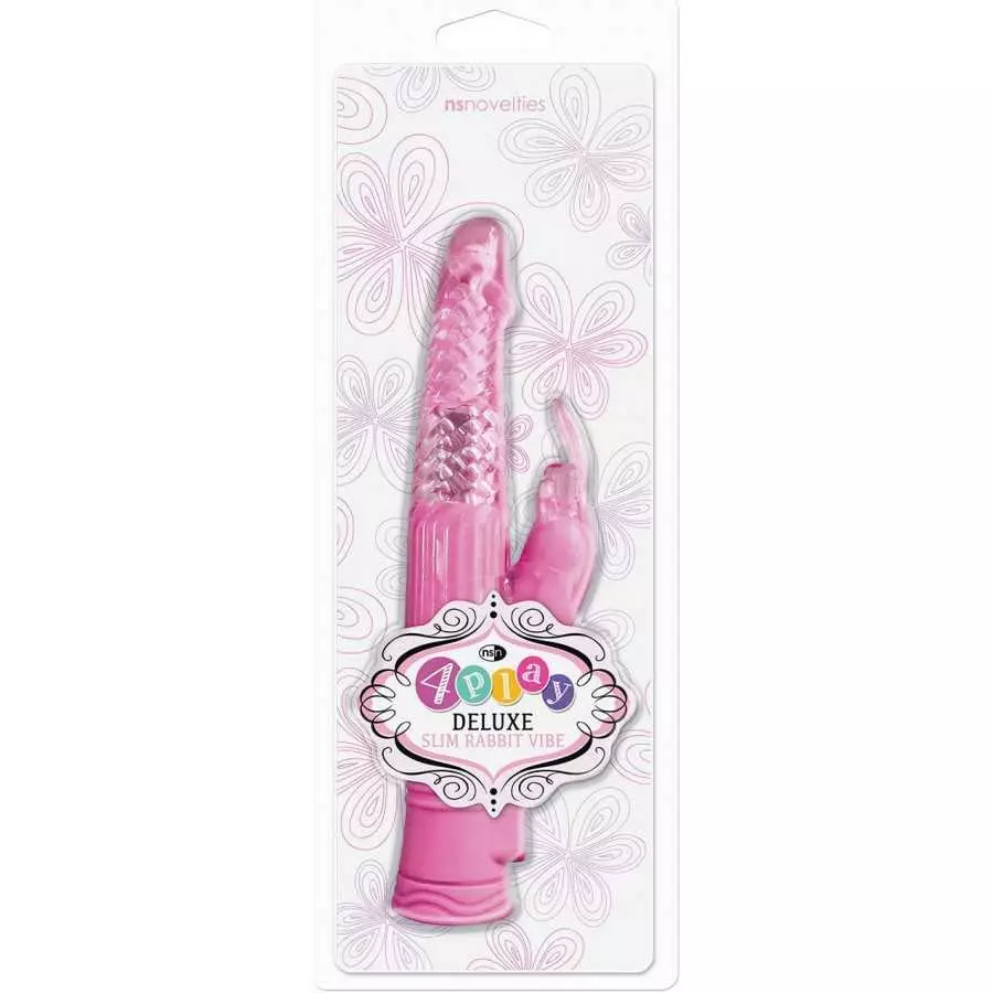 NS Novelties 4play Deluxe Slim Rabbit Vibe, Pink