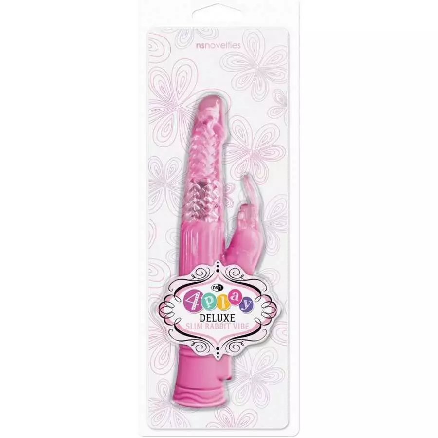 NS Novelties 4play Deluxe Slim Rabbit Vibe, Pink