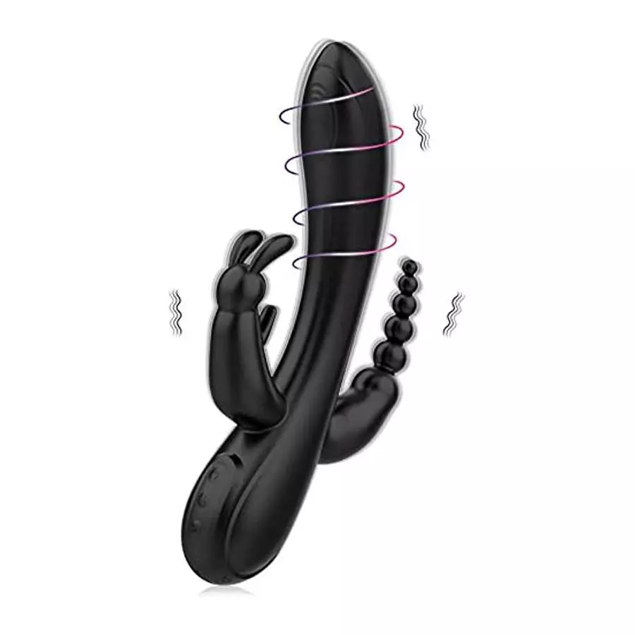 SXOVO Rabbit Vibrator with 12 Vibration Modes 3 in 1 G-spot Vibrator Rechargeable Waterproof Silicone Anal Dildo for Female Coup SXOVO Rabbit Vibrator with 12 Vibration Modes 3 in 1 G-spot Vibrator Rechargeable Waterproof Silicone Anal Dildo for Female Coup