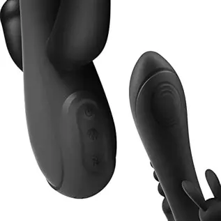 SXOVO Rabbit Vibrator with 12 Vibration Modes 3 in 1 G-spot Vibrator Rechargeable Waterproof Silicone Anal Dildo for Female Coup