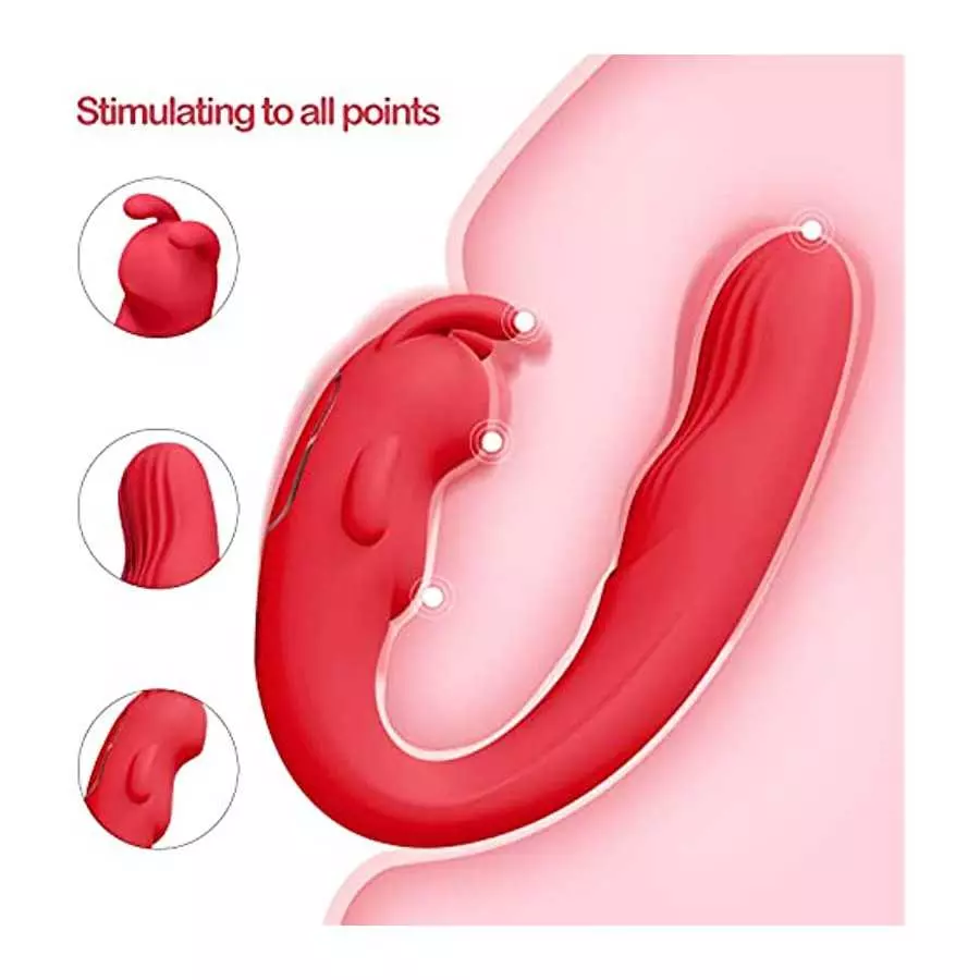 G Spot Rabbit Vibrator,Dual Motor Stimulator with 10 Powerful Vibrations,Sex Toy for Women