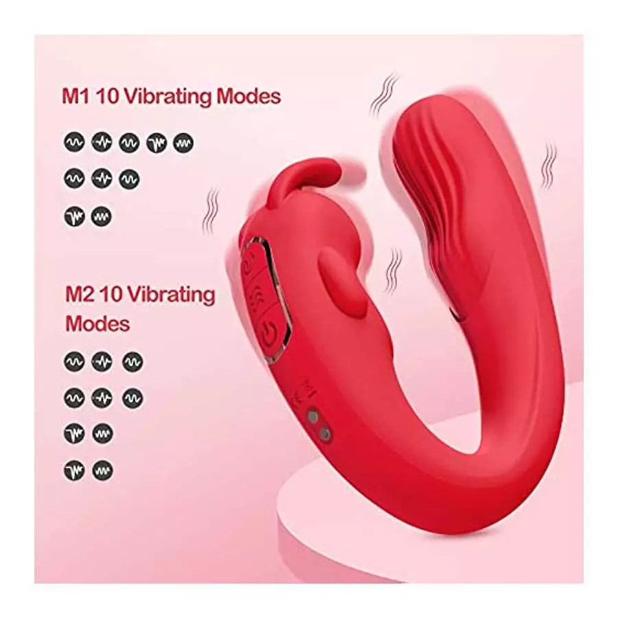 G Spot Rabbit Vibrator,Dual Motor Stimulator with 10 Powerful Vibrations,Sex Toy for Women