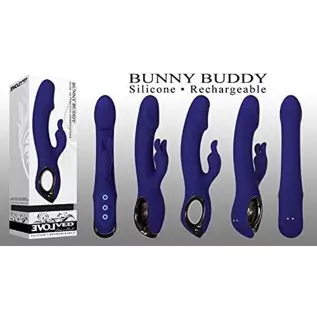 Evolved Love Is Back - Bunny Buddy - 10 Speed Rabbit-Style with Clitoral Stimulation Silicone Rechargeable Vibrator - Purple