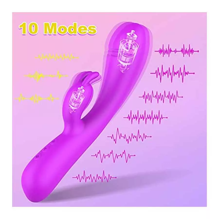 Rabbit Vibrator Sex Toys for Women 3 in 1 G Spot Rose Vibrator Dildo with 20 Vibrations Modes&One-Click Heating, Citoralis Stimu