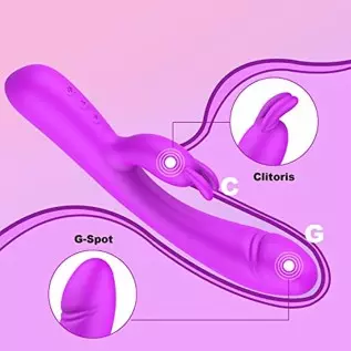Rabbit Vibrator Sex Toys for Women 3 in 1 G Spot Rose Vibrator Dildo with 20 Vibrations Modes&One-Click Heating, Citoralis Stimu Rabbit Vibrator Sex Toys for Women 3 in 1 G Spot Rose Vibrator Dildo with 20 Vibrations Modes&One-Click Heating, Citoralis Stimu