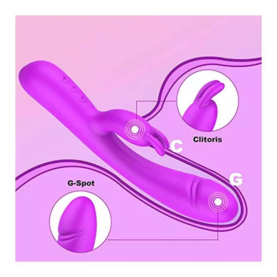 Rabbit Vibrator Sex Toys for Women 3 in 1 G Spot Rose Vibrator Dildo with 20 Vibrations Modes&One-Click Heating, Citoralis Stimu