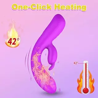 Rabbit Vibrator Sex Toys for Women 3 in 1 G Spot Rose Vibrator Dildo with 20 Vibrations Modes&One-Click Heating, Citoralis Stimu Rabbit Vibrator Sex Toys for Women 3 in 1 G Spot Rose Vibrator Dildo with 20 Vibrations Modes&One-Click Heating, Citoralis Stimu