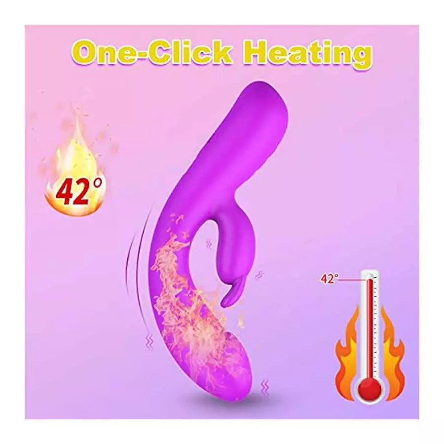 Rabbit Vibrator Sex Toys for Women 3 in 1 G Spot Rose Vibrator Dildo with 20 Vibrations Modes&One-Click Heating, Citoralis Stimu