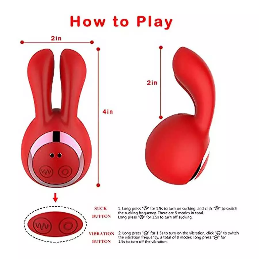 Rabbit Vibrator for Women Pleasure, 2 in 1 Small Rabbit Massager kit with 13 Vibration Modes, Nipples Clitoral Stimulator for Ad