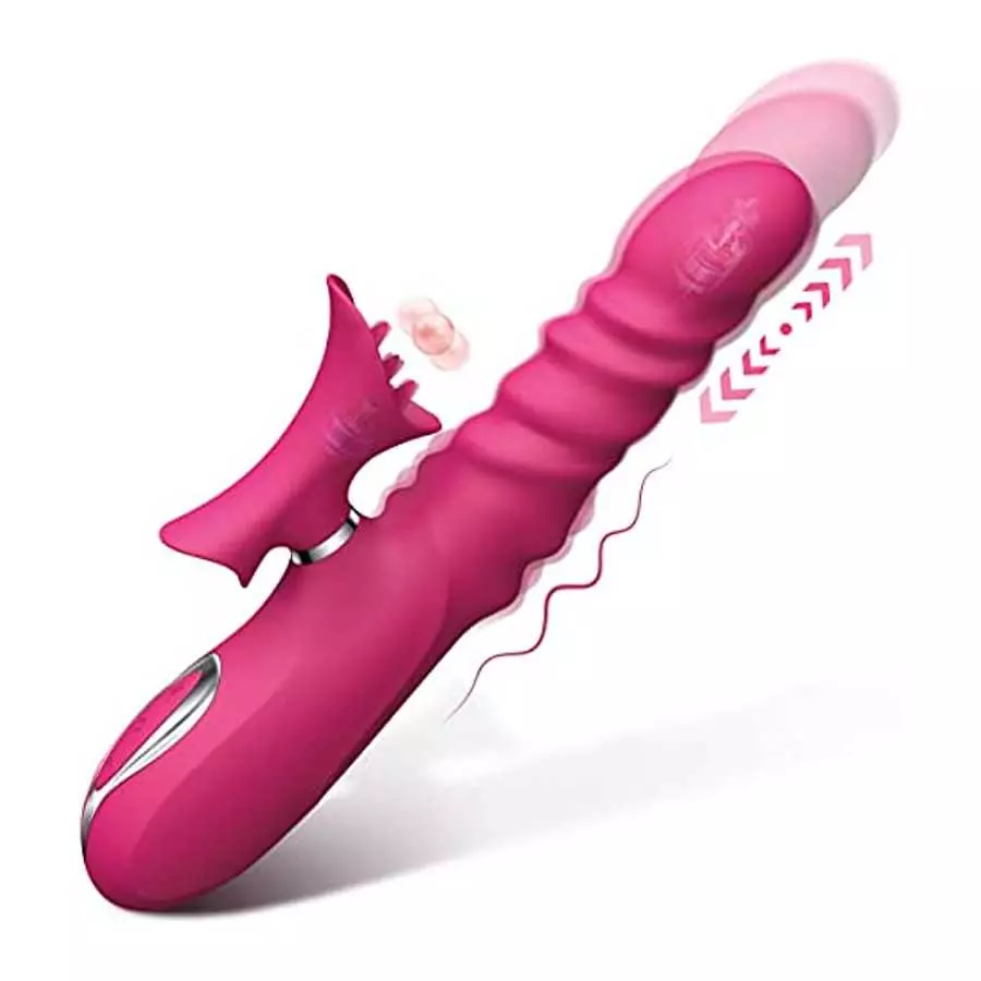 Thrusting Rabbit Vibrator 10" Clitoral G Spot Vibrator with 7 Independent Licking,Thrusting Vibrators Realistic Dildo Stimulator Thrusting Rabbit Vibrator 10" Clitoral G Spot Vibrator with 7 Independent Licking,Thrusting Vibrators Realistic Dildo Stimulator