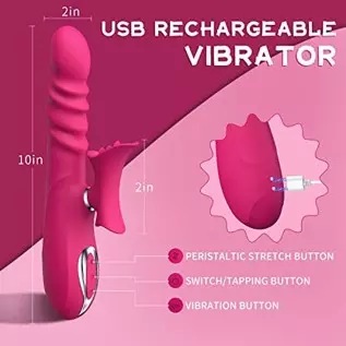 Thrusting Rabbit Vibrator 10" Clitoral G Spot Vibrator with 7 Independent Licking,Thrusting Vibrators Realistic Dildo Stimulator Thrusting Rabbit Vibrator 10" Clitoral G Spot Vibrator with 7 Independent Licking,Thrusting Vibrators Realistic Dildo Stimulator