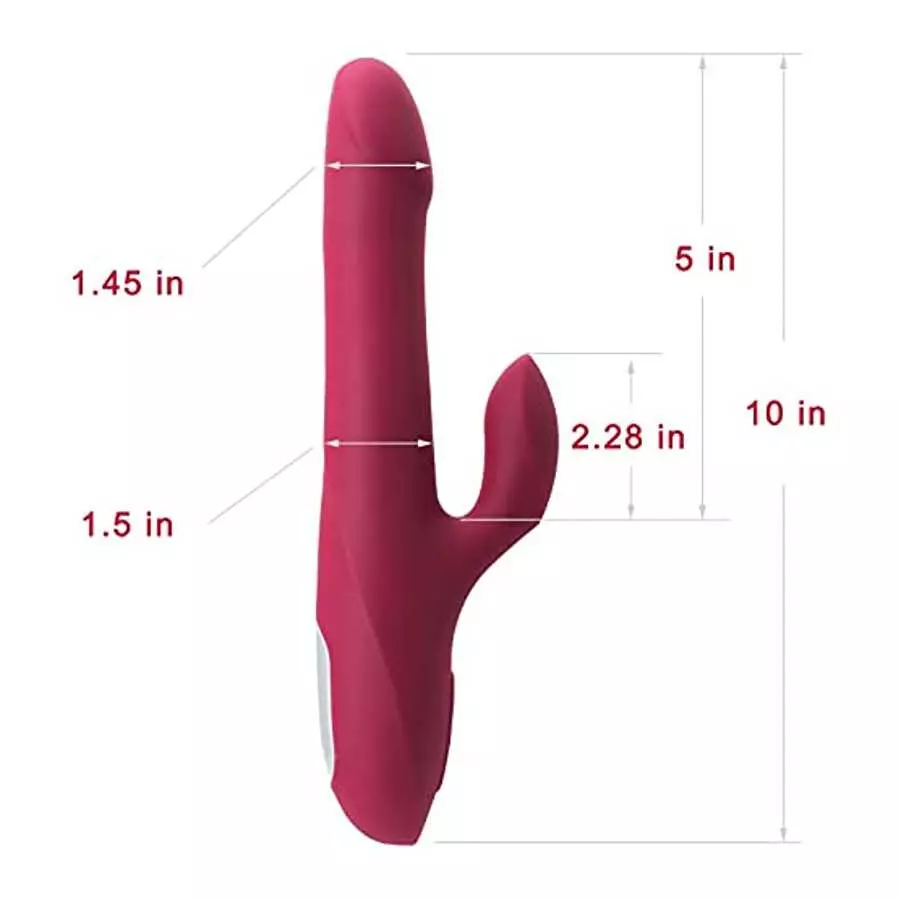 Beaded Ring Thrusting Vibrator, 10" Quadruple Action Female Pleasure Tool Clit Stimulator, Rotating G-Spot Vibrator , 5 Rotating