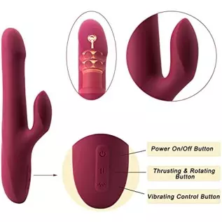 Beaded Ring Thrusting Vibrator, 10" Quadruple Action Female Pleasure Tool Clit Stimulator, Rotating G-Spot Vibrator , 5 Rotating Beaded Ring Thrusting Vibrator, 10" Quadruple Action Female Pleasure Tool Clit Stimulator, Rotating G-Spot Vibrator , 5 Rotating