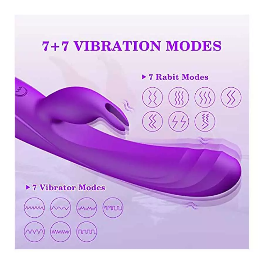 Rabbit Vibrator Sex Toy for Women, G Spot Vibrator with Bunny Ears 7 Vibrations, Realistic Dildo Vibrator Adult Sex Toys, Waterp