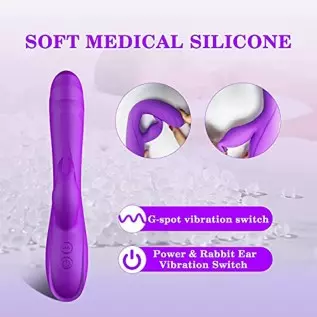 Rabbit Vibrator Sex Toy for Women, G Spot Vibrator with Bunny Ears 7 Vibrations, Realistic Dildo Vibrator Adult Sex Toys, Waterp Rabbit Vibrator Sex Toy for Women, G Spot Vibrator with Bunny Ears 7 Vibrations, Realistic Dildo Vibrator Adult Sex Toys, Waterp