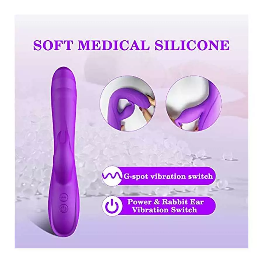 Rabbit Vibrator Sex Toy for Women, G Spot Vibrator with Bunny Ears 7 Vibrations, Realistic Dildo Vibrator Adult Sex Toys, Waterp