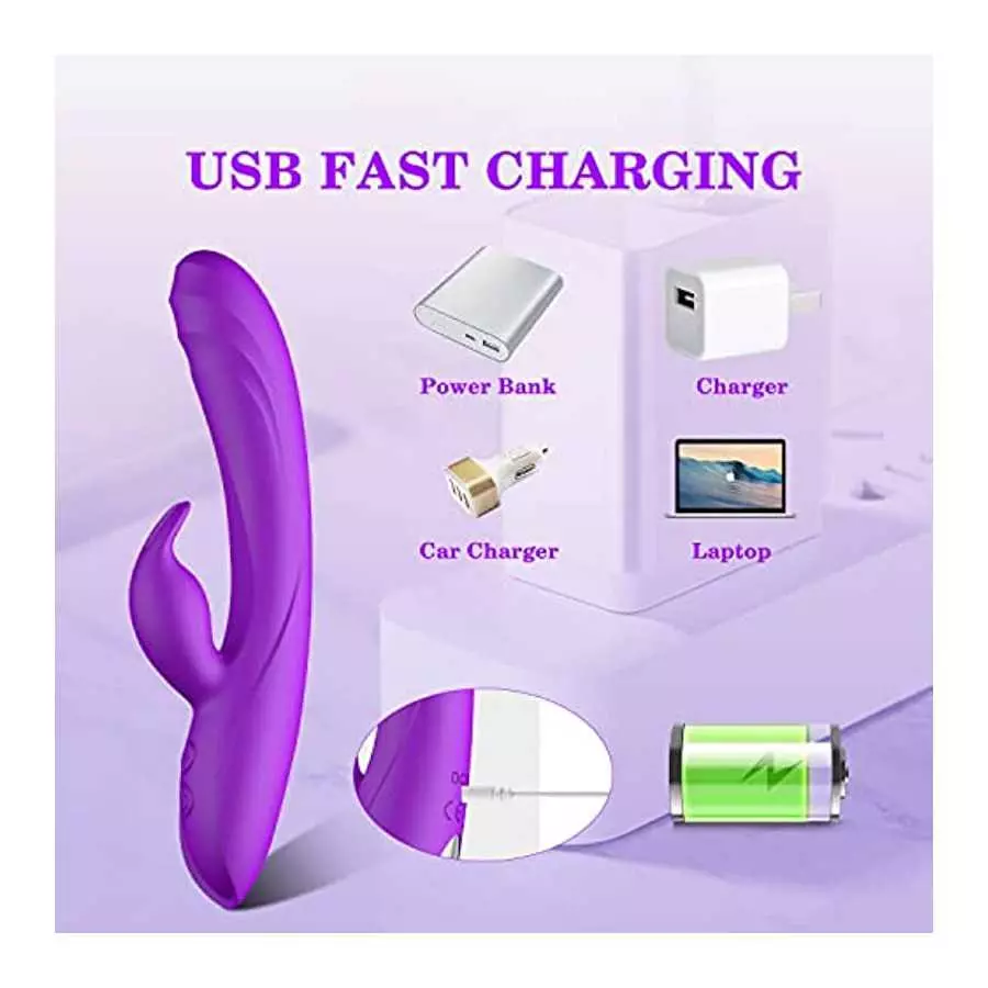 Rabbit Vibrator Sex Toy for Women, G Spot Vibrator with Bunny Ears 7 Vibrations, Realistic Dildo Vibrator Adult Sex Toys, Waterp