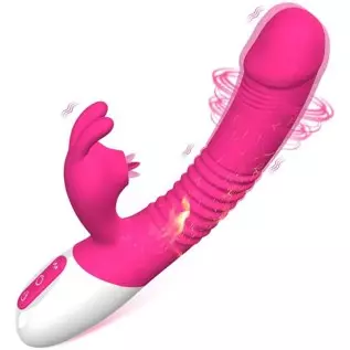 Yuan Art Canvas 2022 New G Spot Rabbit Vibrator Dildo for Women, Bunny Ears Tongue Licking Clitorals Stimulator Vibrating Dildo 