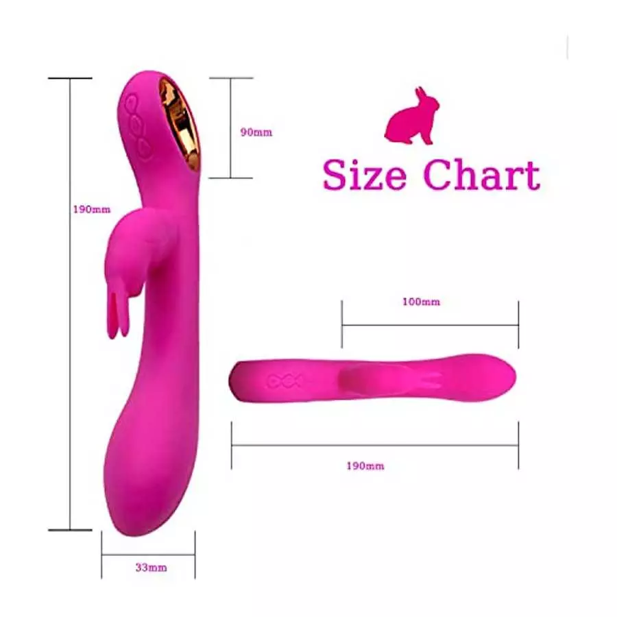 Leseox G-spot Rabbit Vibrator, Waterproof Vibrating Dildo Massager for Clitoris G-spot Vagina Nipple Stimulation, 10 Powerful Vi