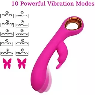 Leseox G-spot Rabbit Vibrator, Waterproof Vibrating Dildo Massager for Clitoris G-spot Vagina Nipple Stimulation, 10 Powerful Vi Leseox G-spot Rabbit Vibrator, Waterproof Vibrating Dildo Massager for Clitoris G-spot Vagina Nipple Stimulation, 10 Powerful Vi