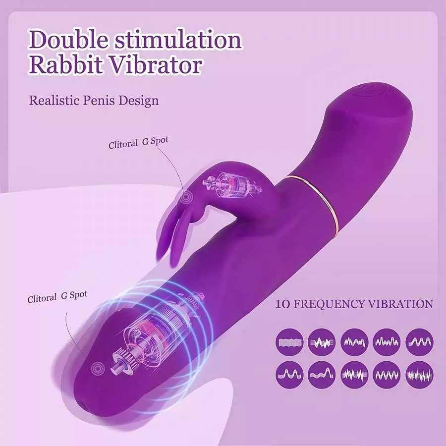 Rabbit Dual Vibrator Adult Sex Sensory Toys for Women, Detachable 3-in-1 Powerful Silicone Massager Kit for G-Spot Clit Anal Org