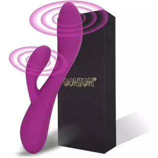 G Spot Rabbit Vibrator with 10 Vibration Modes for Clitoris Stimulation, GOHIGH Waterproof Rechargeable Personal Vibrating Dildo