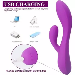 G Spot Rabbit Vibrator with 10 Vibration Modes for Clitoris Stimulation, GOHIGH Waterproof Rechargeable Personal Vibrating Dildo G Spot Rabbit Vibrator with 10 Vibration Modes for Clitoris Stimulation, GOHIGH Waterproof Rechargeable Personal Vibrating Dildo