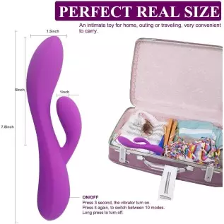G Spot Rabbit Vibrator with 10 Vibration Modes for Clitoris Stimulation, GOHIGH Waterproof Rechargeable Personal Vibrating Dildo G Spot Rabbit Vibrator with 10 Vibration Modes for Clitoris Stimulation, GOHIGH Waterproof Rechargeable Personal Vibrating Dildo