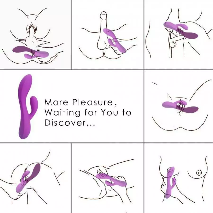 G Spot Rabbit Vibrator with 10 Vibration Modes for Clitoris Stimulation, GOHIGH Waterproof Rechargeable Personal Vibrating Dildo