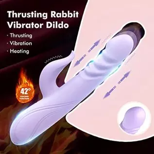 Thrusting Rabbit Vibrator Dildo for Women, Vibrator Clitoral Massage , AVVOLG G Spot Clitorals Stimulator, With 10 Vibration Mod Thrusting Rabbit Vibrator Dildo for Women, Vibrator Clitoral Massage , AVVOLG G Spot Clitorals Stimulator, With 10 Vibration Mod