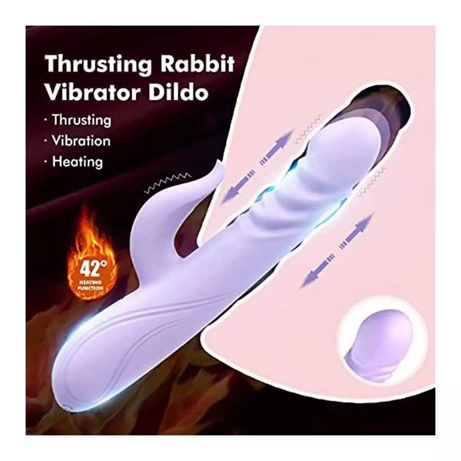 Thrusting Rabbit Vibrator Dildo for Women, Vibrator Clitoral Massage , AVVOLG G Spot Clitorals Stimulator, With 10 Vibration Mod